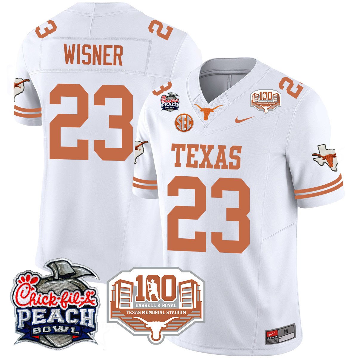 Texas Longhorns 2024 Chick-fil-A Peach Bowl Jersey - All Stitched