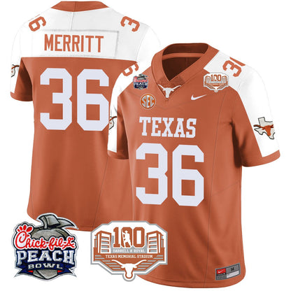 Texas Longhorns 2024 Chick-fil-A Peach Bowl Jersey - All Stitched