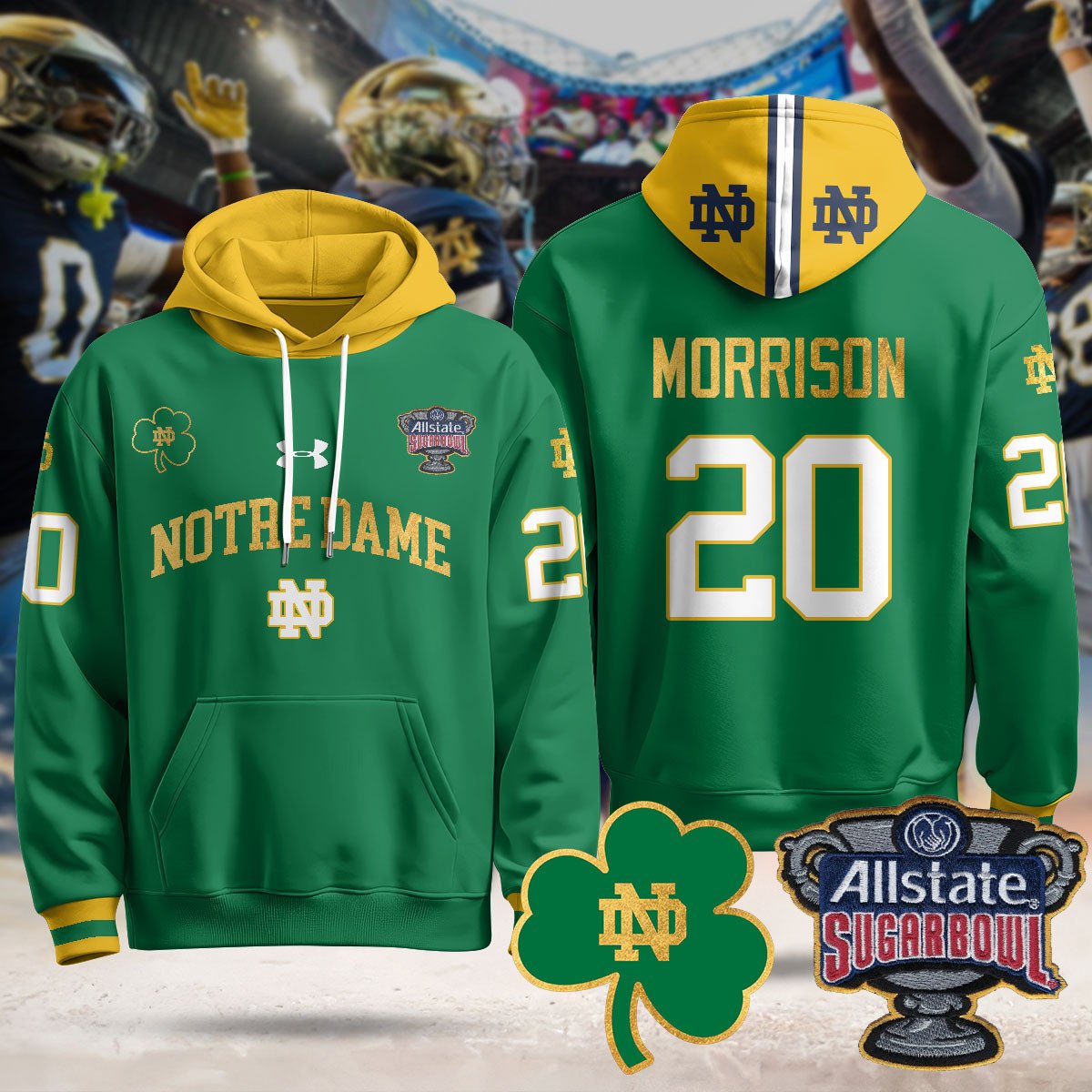 Notre Dame Fighting Irish Allstate Sugar Bowl Hoodie - All Stitched