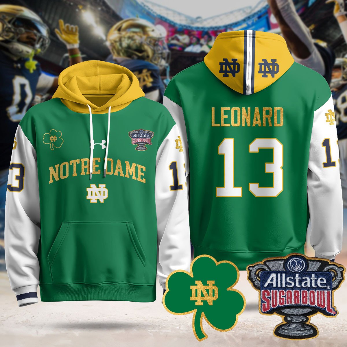 Notre Dame Fighting Irish Allstate Sugar Bowl Hoodie - All Stitched