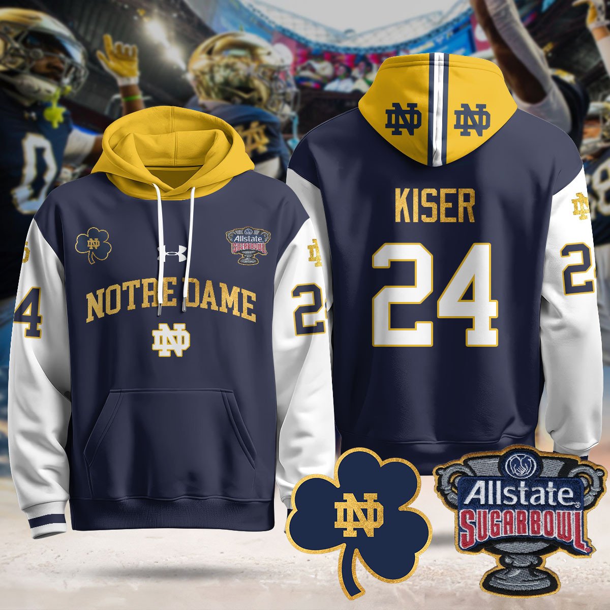 Notre Dame Fighting Irish Allstate Sugar Bowl Hoodie - All Stitched