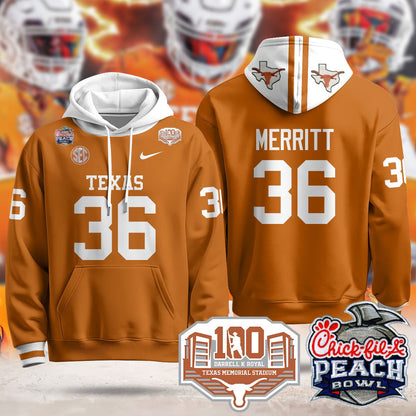 Texas Longhorns 2024 Chick-fil-A Peach Bowl Hoodie - All Stitched