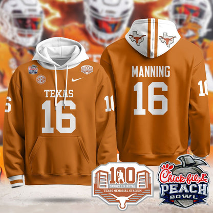 Texas Longhorns 2024 Chick-fil-A Peach Bowl Hoodie - All Stitched