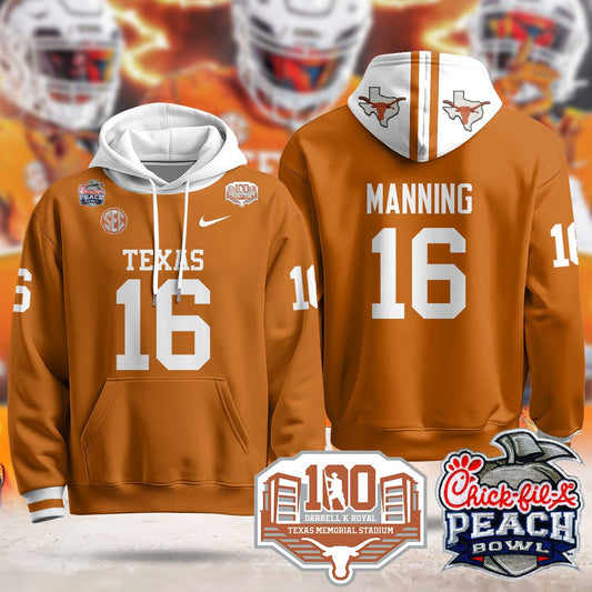 Texas Longhorns 2024 Chick-fil-A Peach Bowl Hoodie - All Stitched