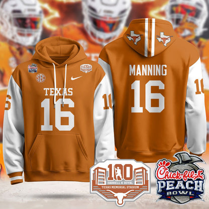 Texas Longhorns 2024 Chick-fil-A Peach Bowl Hoodie - All Stitched