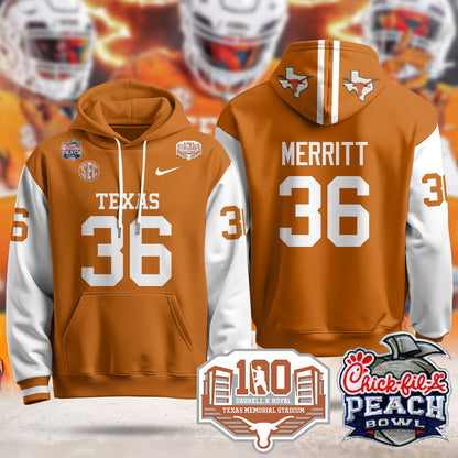 Texas Longhorns 2024 Chick-fil-A Peach Bowl Hoodie - All Stitched