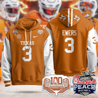 Texas Longhorns 2024 Chick-fil-A Peach Bowl Hoodie - All Stitched