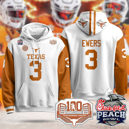 Texas Longhorns 2024 Chick-fil-A Peach Bowl Hoodie - All Stitched