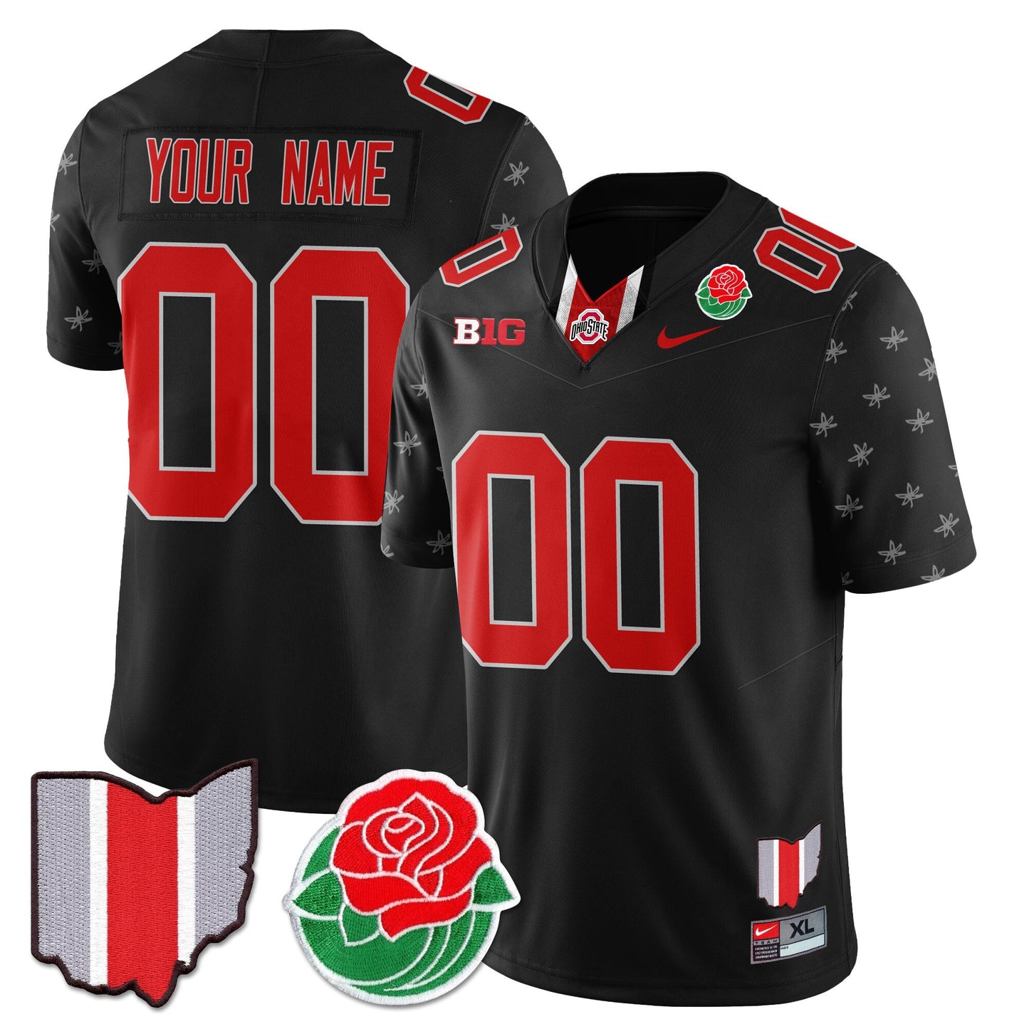 Custom Ohio State Buckeyes 2024 Rose Bowl Jersey - All Stitched