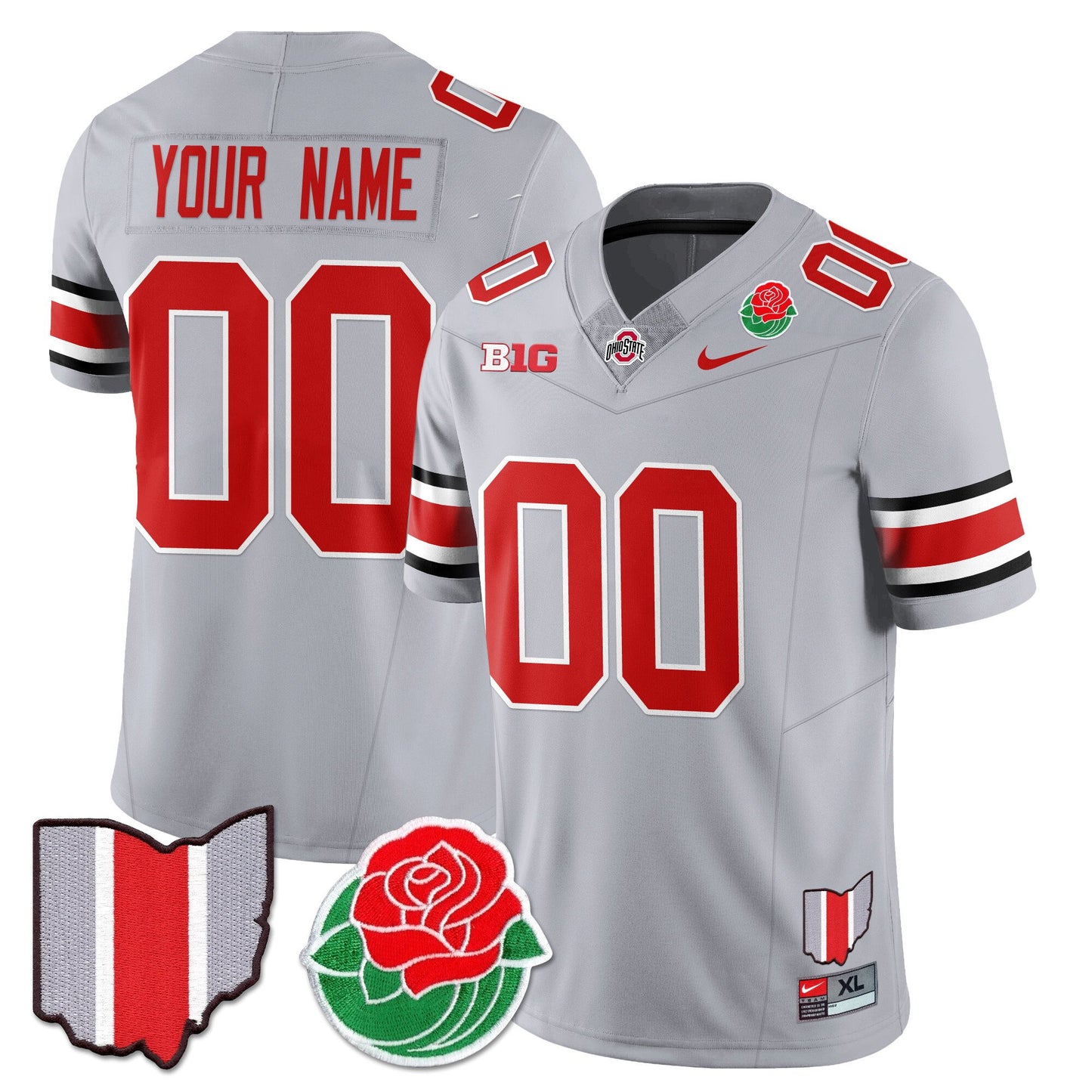 Custom Ohio State Buckeyes 2024 Rose Bowl Jersey - All Stitched