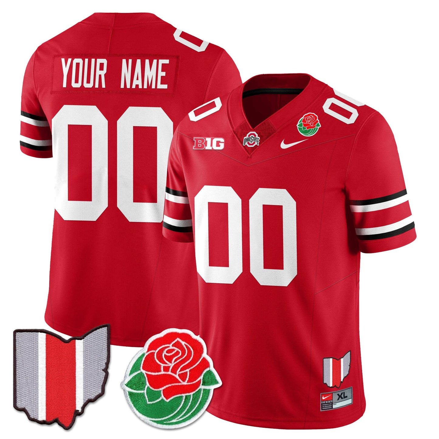 Custom Ohio State Buckeyes 2024 Rose Bowl Jersey - All Stitched