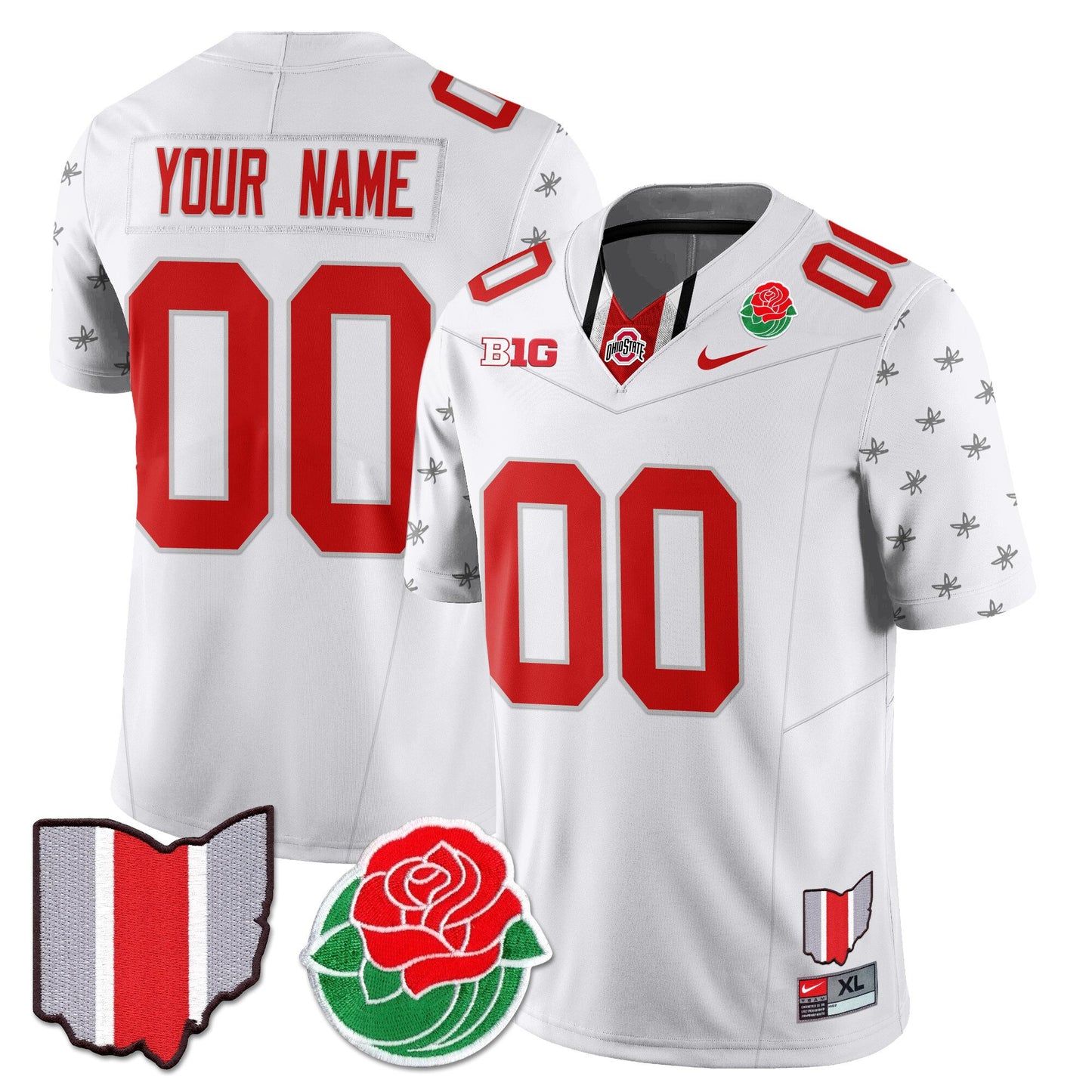 Custom Ohio State Buckeyes 2024 Rose Bowl Jersey - All Stitched