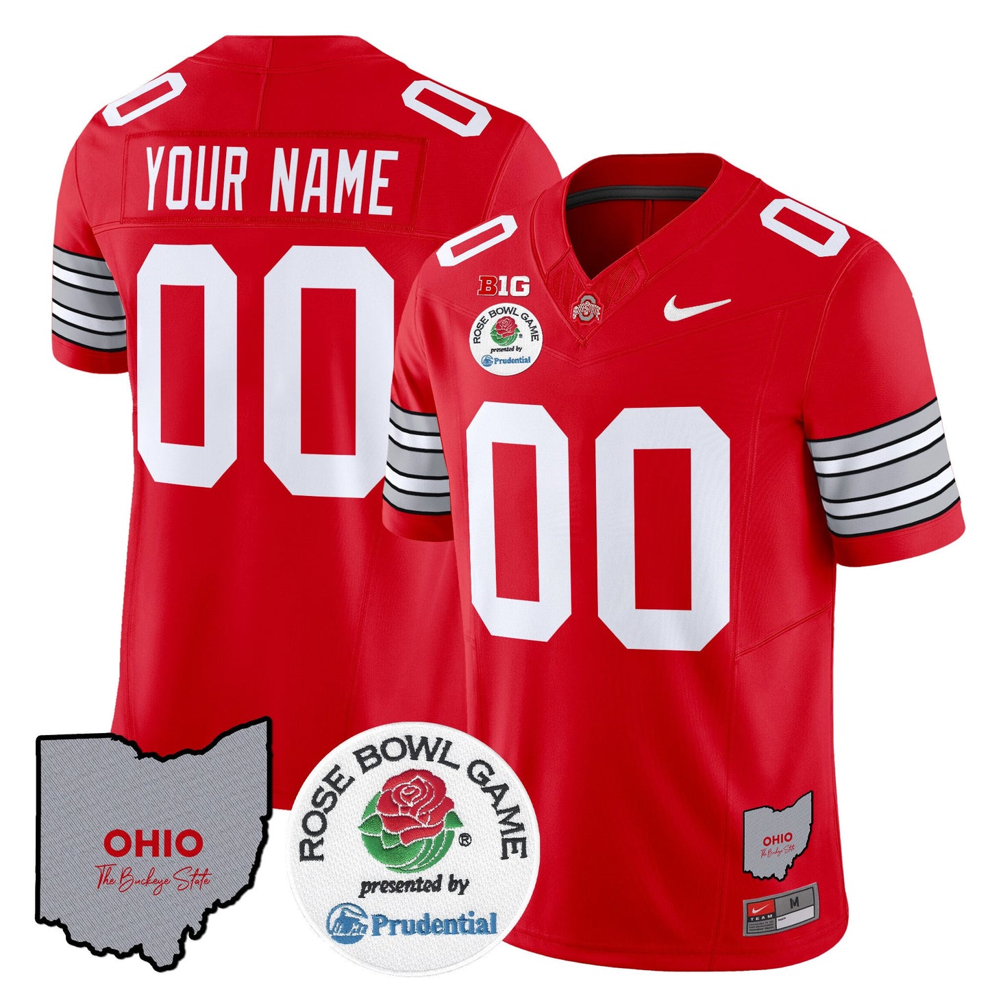 Ohio State Buckeyes 'Heritage Stripe' Rose Bowl Vapor Limited Custom Jersey - All Stitched