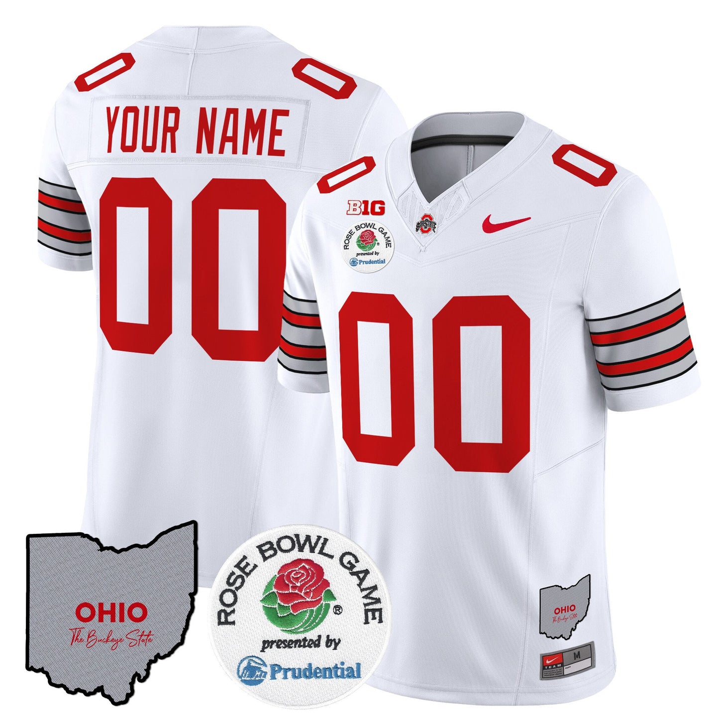 Ohio State Buckeyes 'Heritage Stripe' Rose Bowl Vapor Limited Custom Jersey - All Stitched