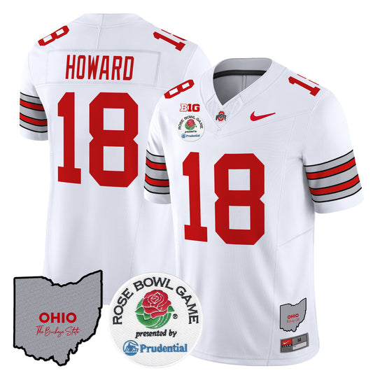 Men's Ohio State Buckeyes 'Heritage Stripe' Rose Bowl Vapor Limited Jersey - All Stitched