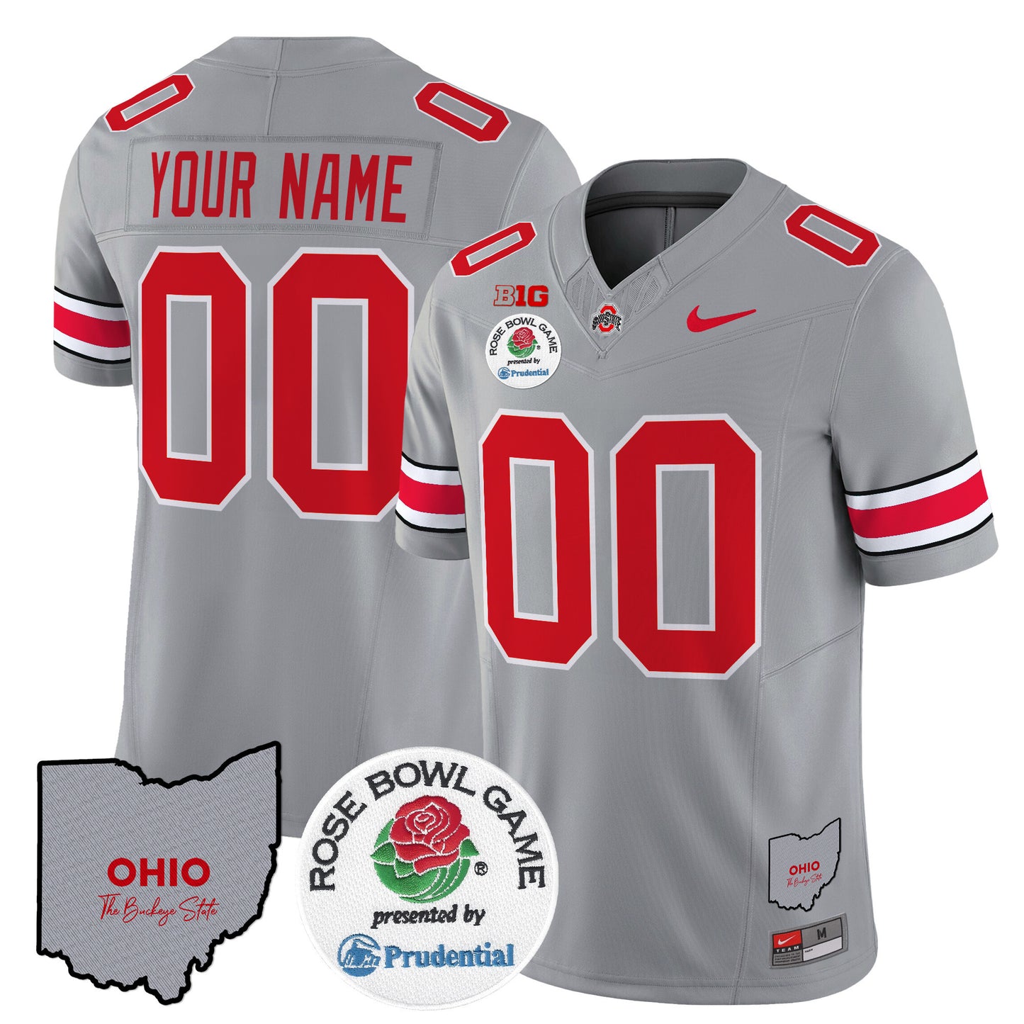 Ohio State Buckeyes Rose Bowl Vapor Limited Custom Jersey V2 - All Stitched