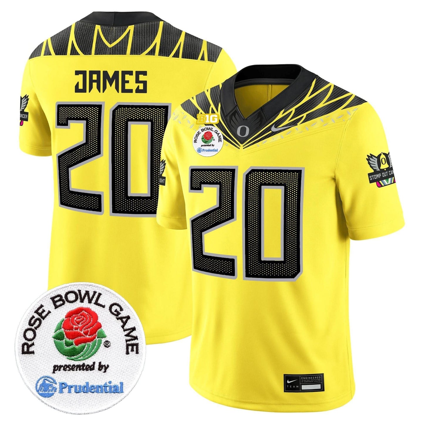 Oregon Ducks Rose Bowl Patch Vapor Limited Jersey V2 - All Stitched