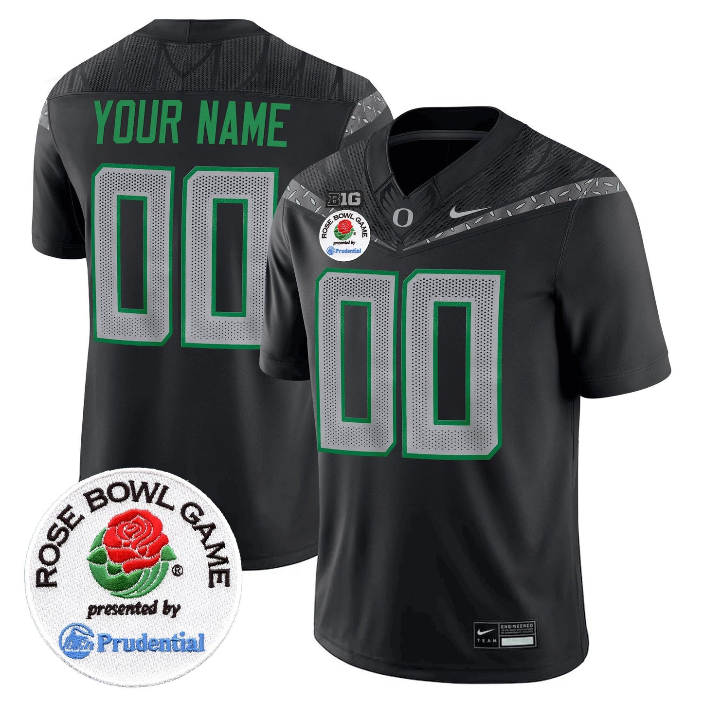 Oregon Ducks Rose Bowl Patch Vapor Limited Custom Jersey V2 - All Stitched