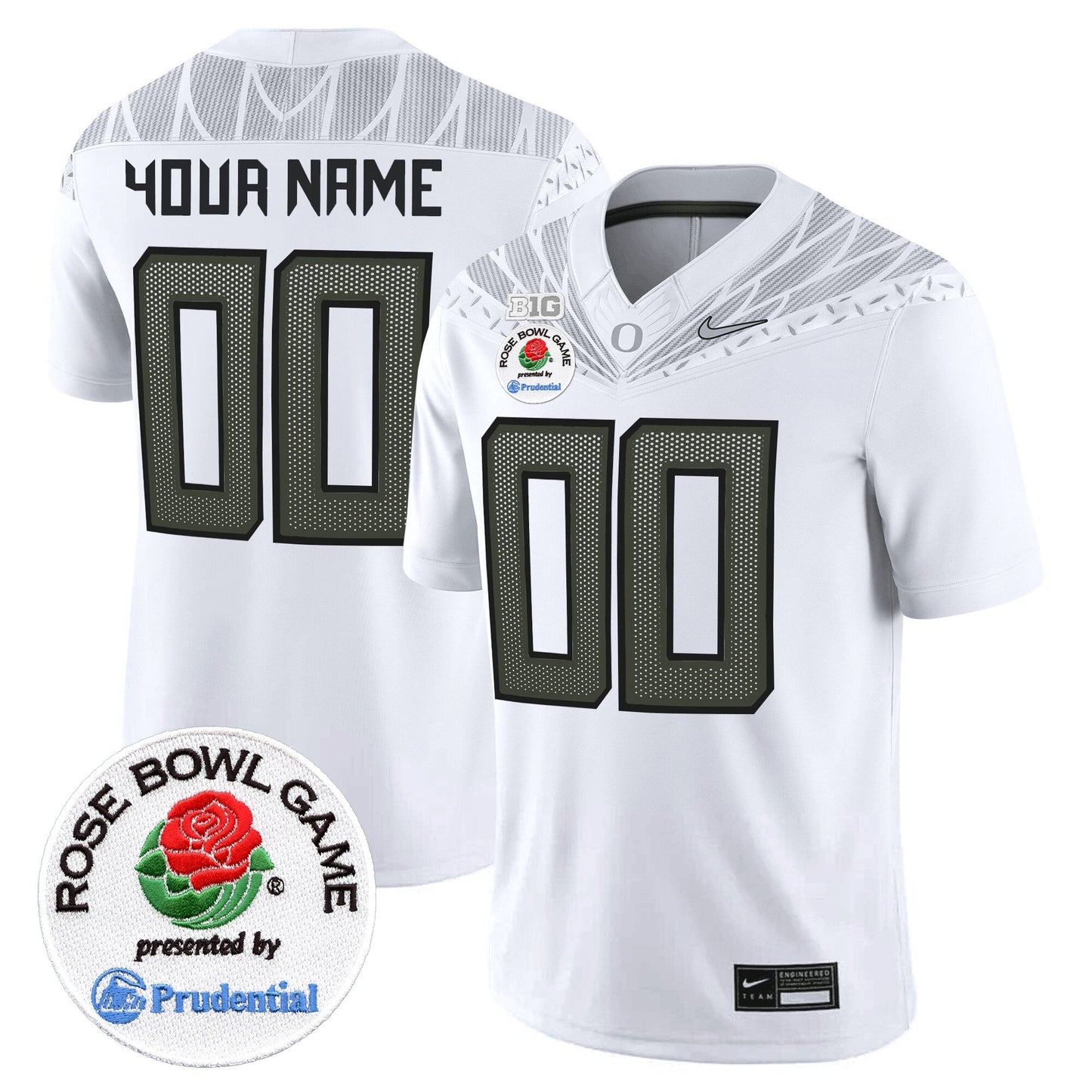 Oregon Ducks Rose Bowl Patch Vapor Limited Custom Jersey V2 - All Stitched