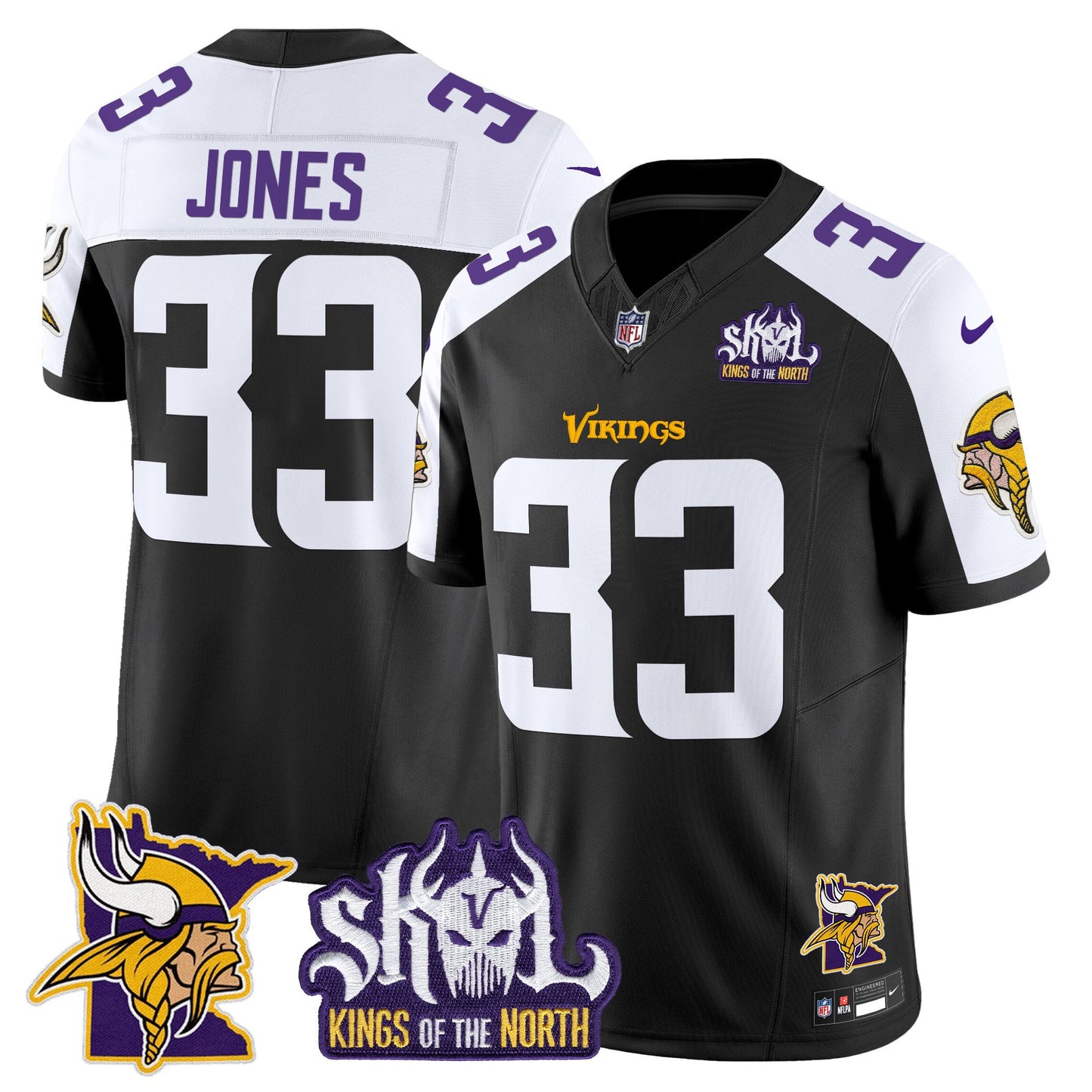 Minnesota Vikings Kings Of The North Patch Vapor Limited Jersey V3 - All Stitched