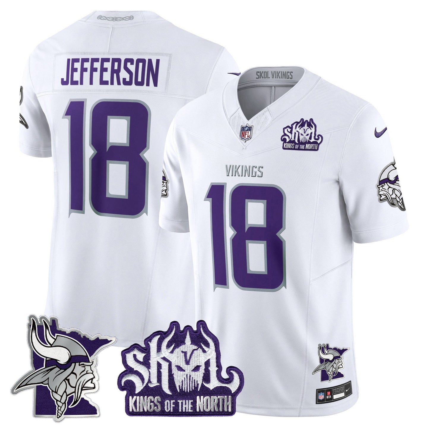 Minnesota Vikings Kings Of The North Patch Vapor Limited Jersey V3 - All Stitched