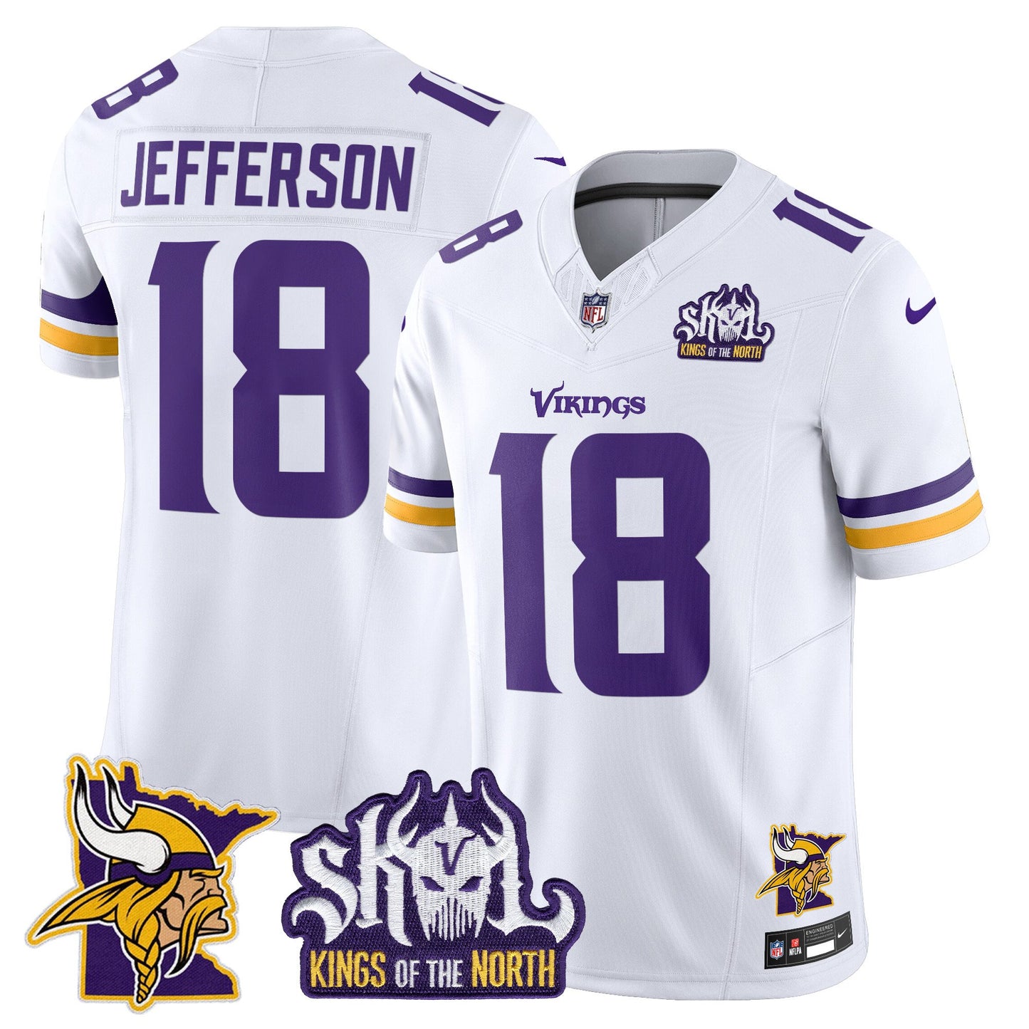 Minnesota Vikings Kings Of The North Patch Vapor Limited Jersey V3 - All Stitched