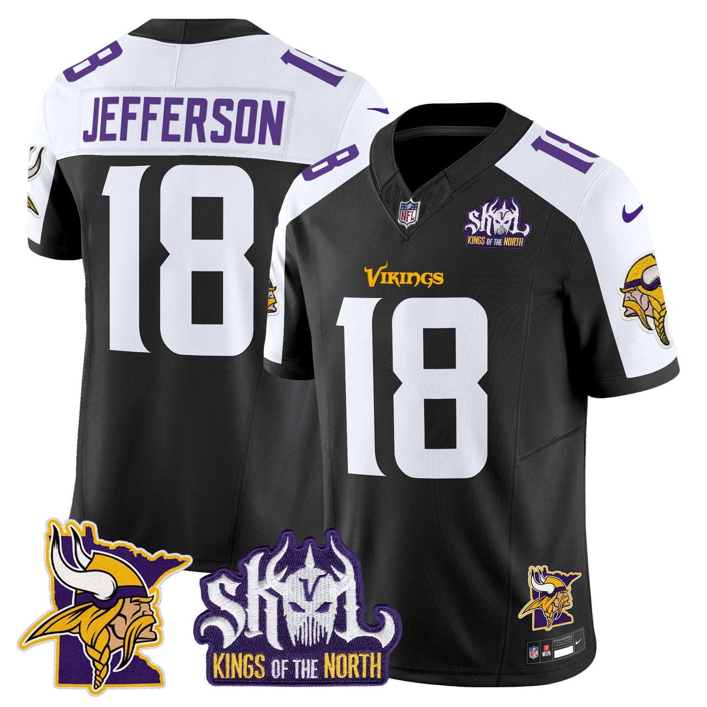 Minnesota Vikings Kings Of The North Patch Vapor Limited Jersey V3 - All Stitched