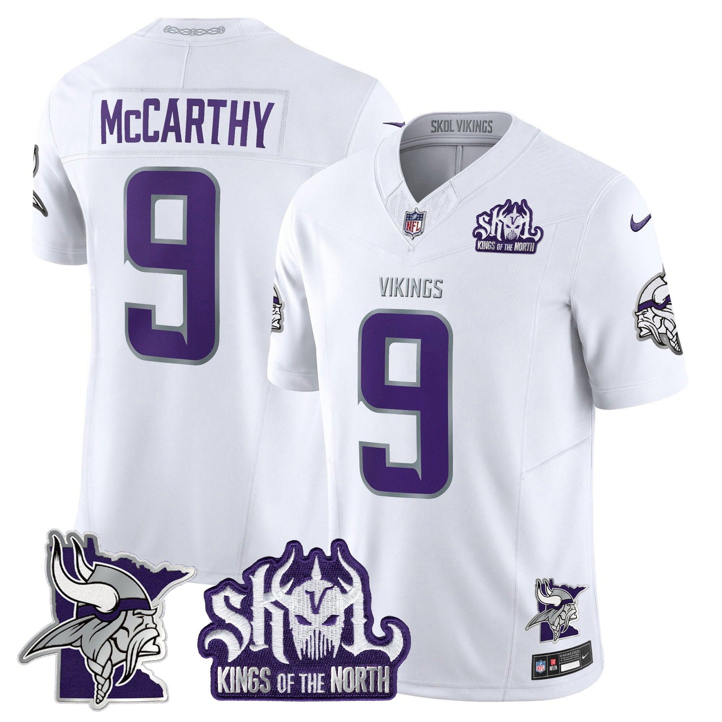 Minnesota Vikings Kings Of The North Patch Vapor Limited Jersey V3 - All Stitched