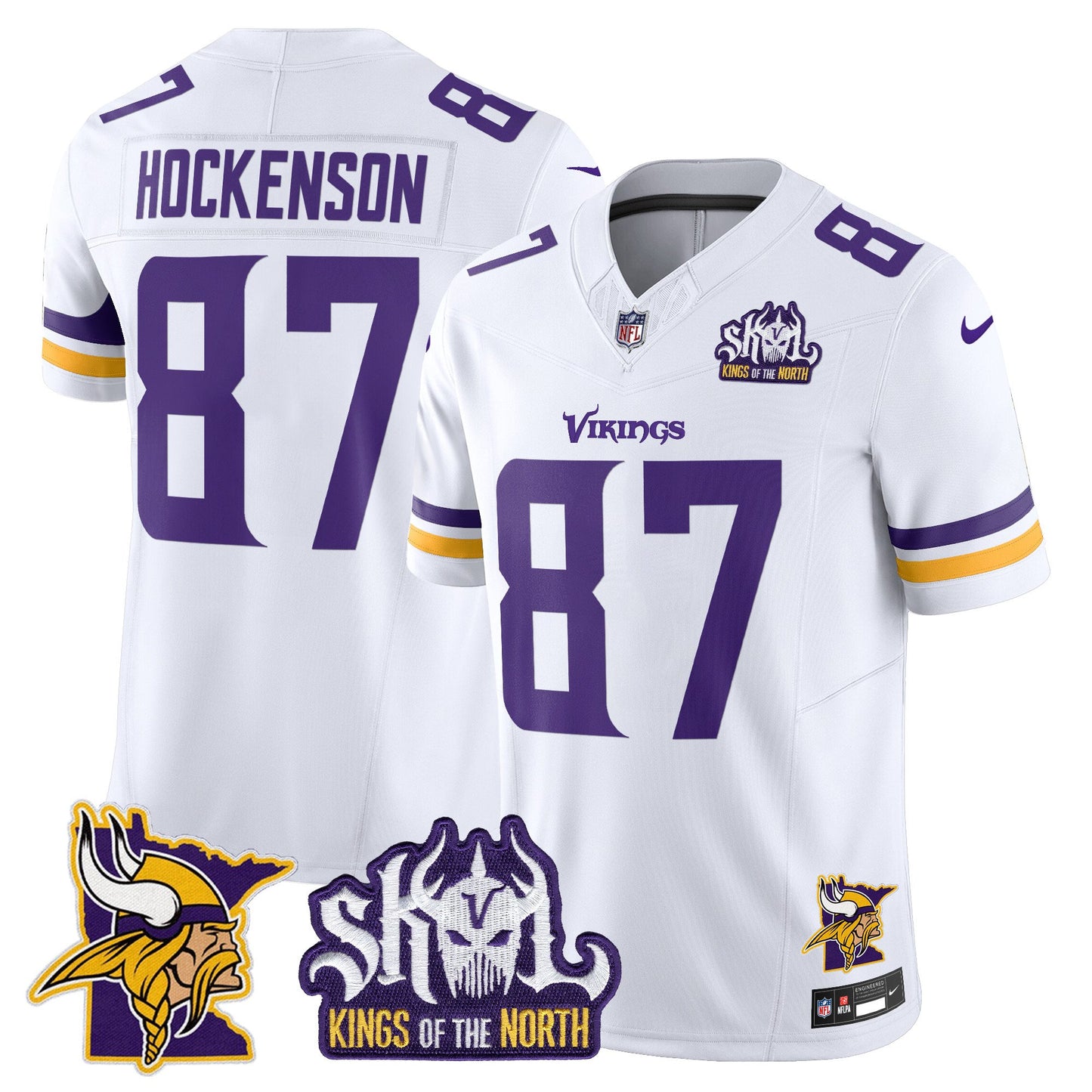 Minnesota Vikings Kings Of The North Patch Vapor Limited Jersey V3 - All Stitched