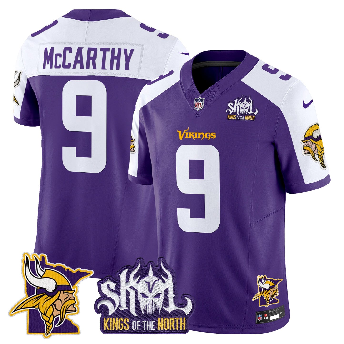 Minnesota Vikings Kings Of The North Patch Vapor Limited Jersey V3 - All Stitched