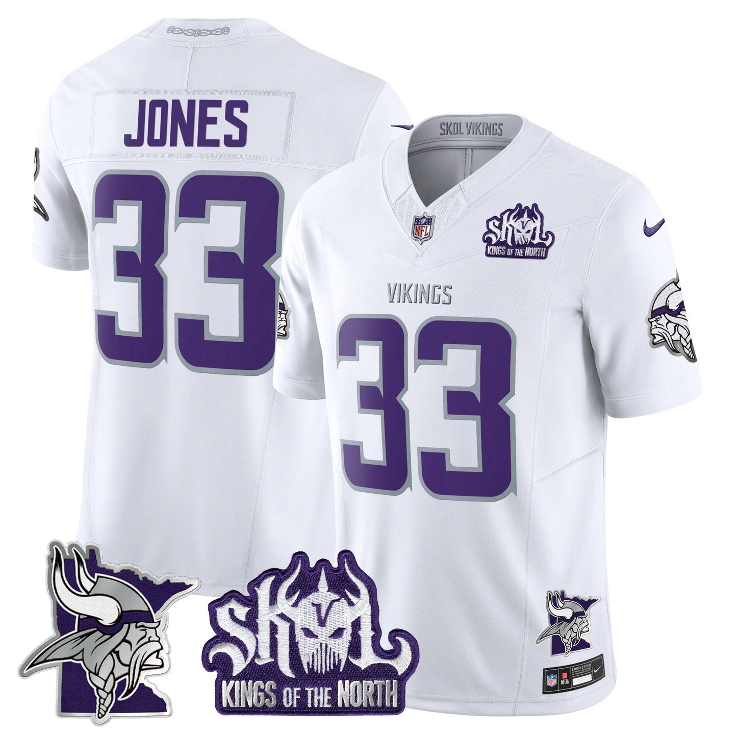 Minnesota Vikings Kings Of The North Patch Vapor Limited Jersey V3 - All Stitched