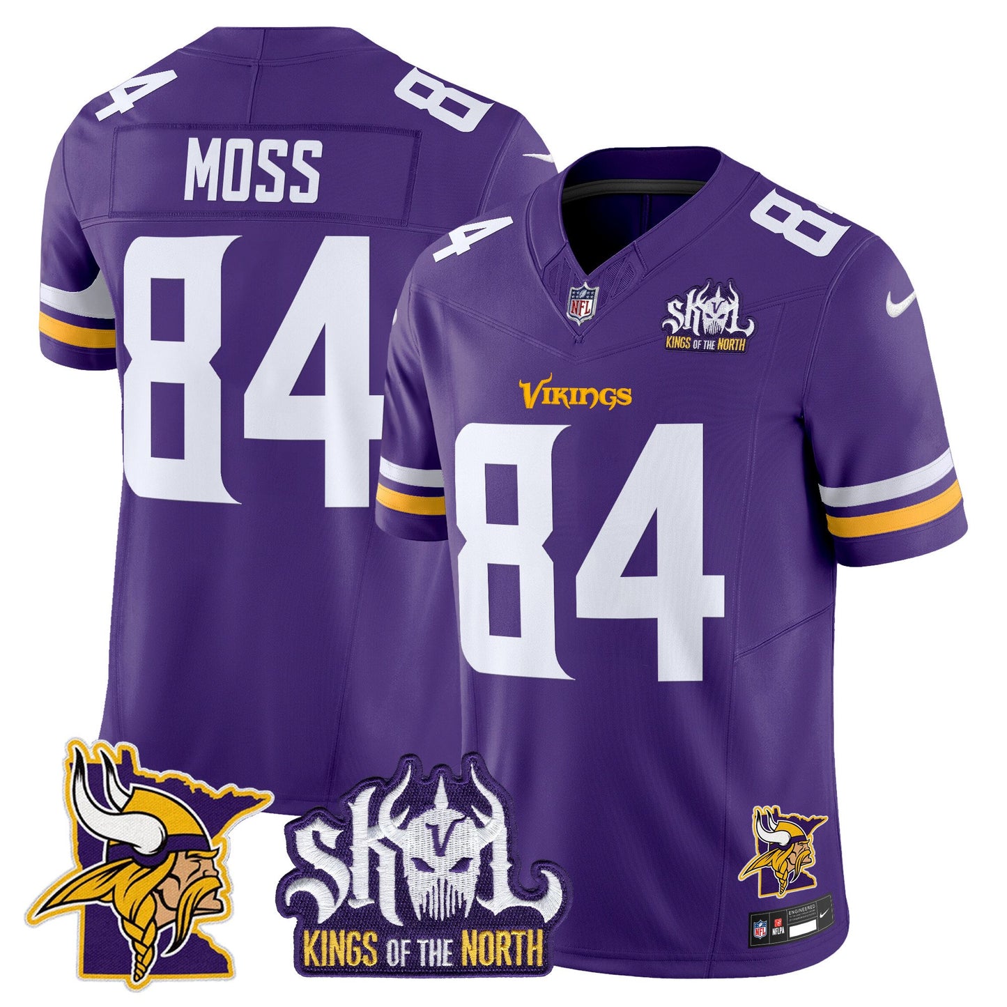 Minnesota Vikings Kings Of The North Patch Vapor Limited Jersey V3 - All Stitched