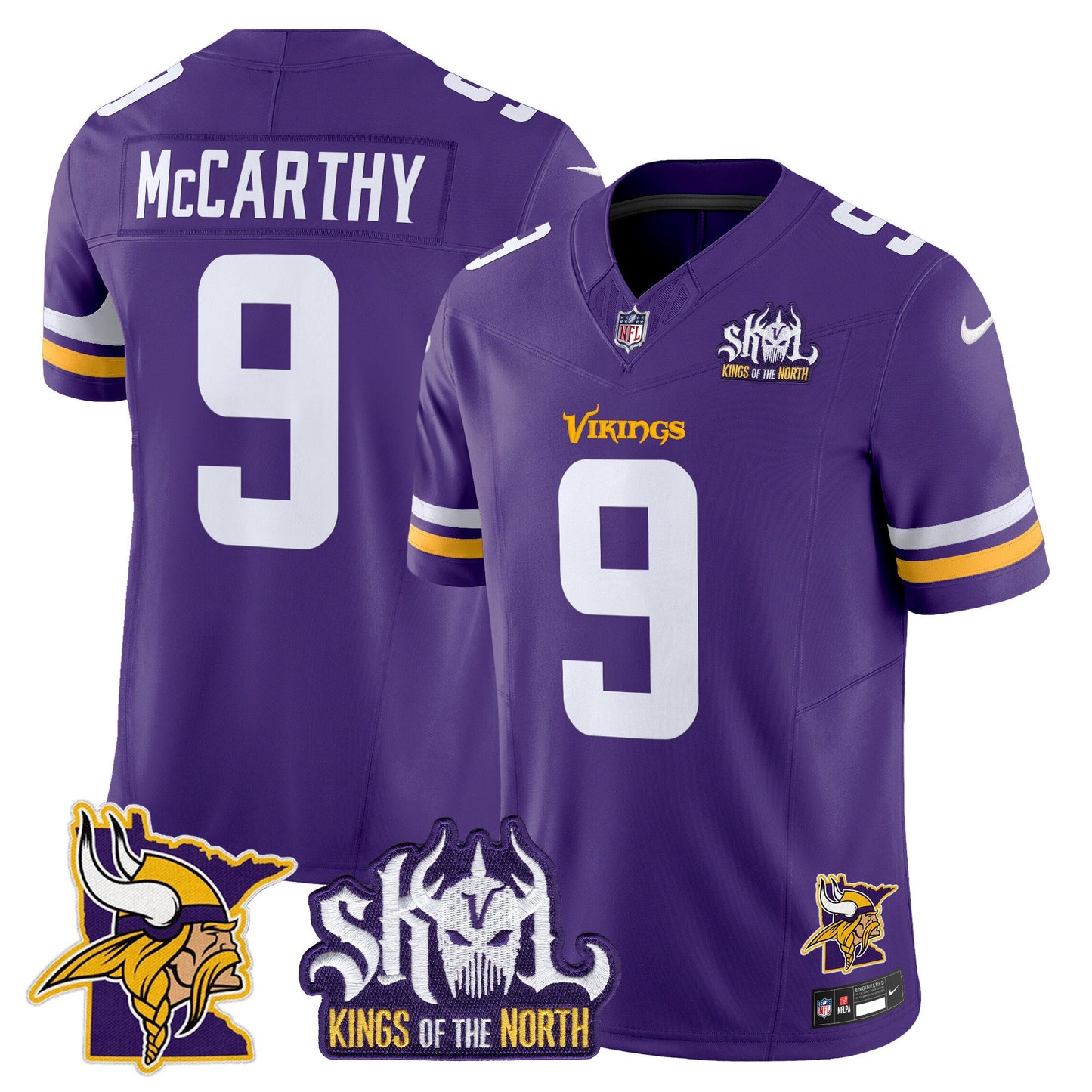 Minnesota Vikings Kings Of The North Patch Vapor Limited Jersey V3 - All Stitched