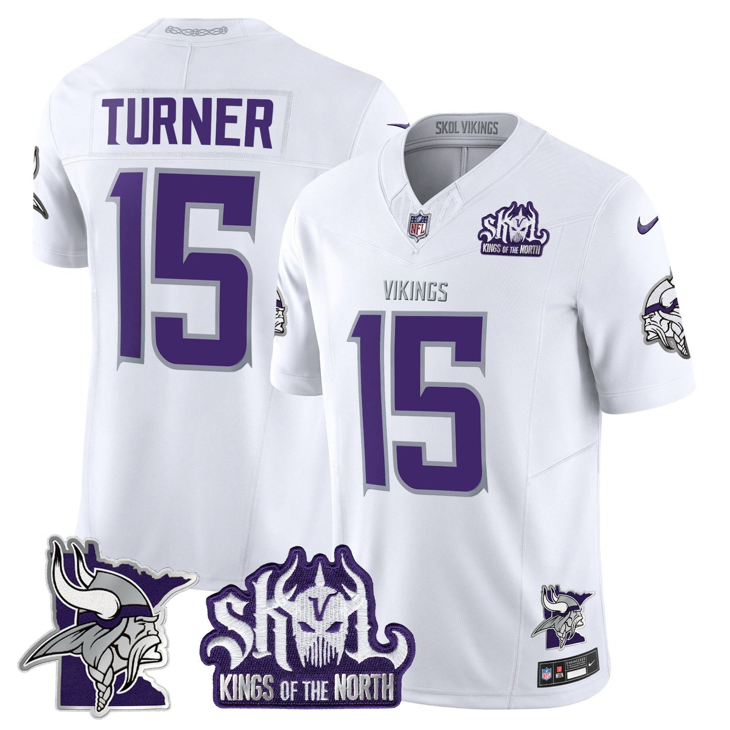 Minnesota Vikings Kings Of The North Patch Vapor Limited Jersey V3 - All Stitched