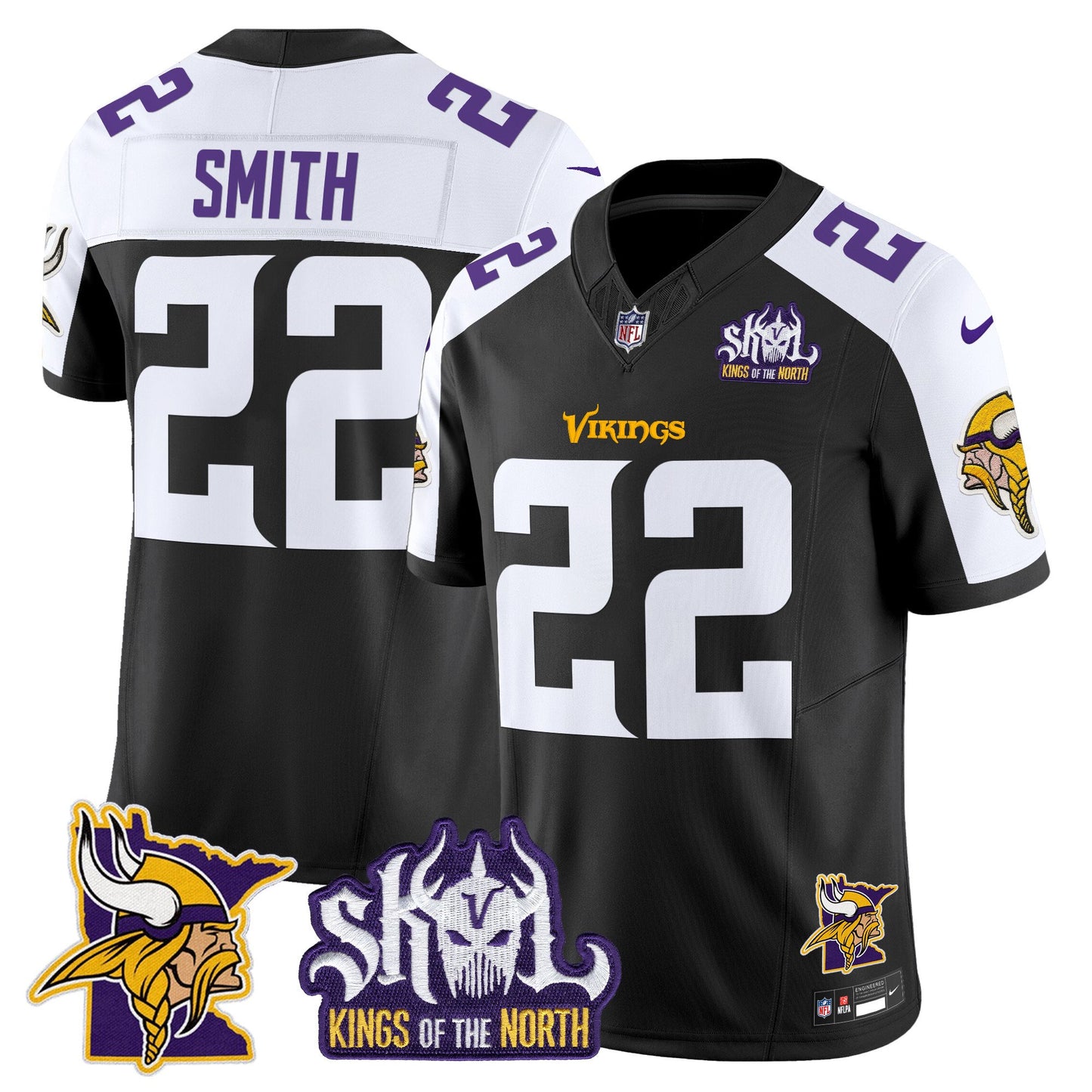 Minnesota Vikings Kings Of The North Patch Vapor Limited Jersey V3 - All Stitched