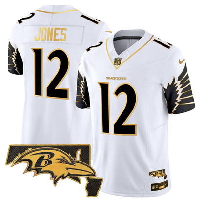 Ravens Maryland Patch Gold Vapor Limited Jersey V2 - All Stitched