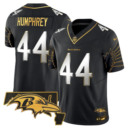 Ravens Maryland Patch Gold Vapor Limited Jersey V2 - All Stitched