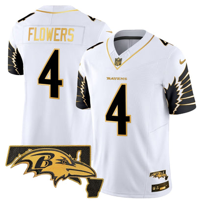 Ravens Maryland Patch Gold Vapor Limited Jersey V2 - All Stitched