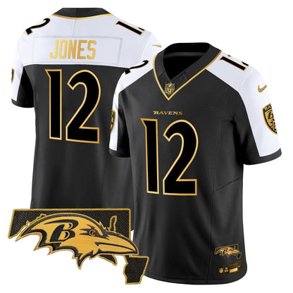 Ravens Maryland Patch Gold Vapor Limited Jersey V2 - All Stitched