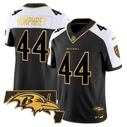 Ravens Maryland Patch Gold Vapor Limited Jersey V2 - All Stitched