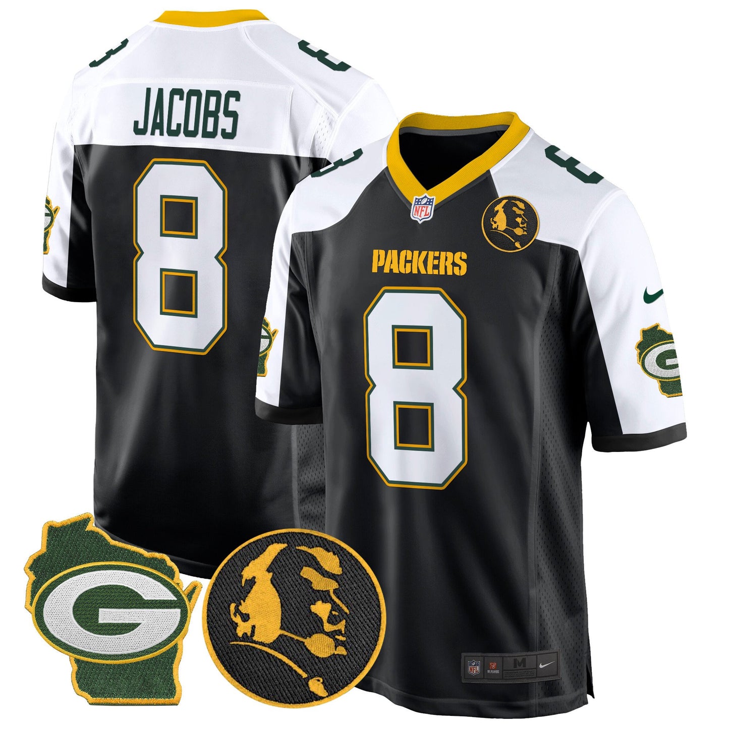 Packers John Madden & Home Patch Game Jersey - All Stitched