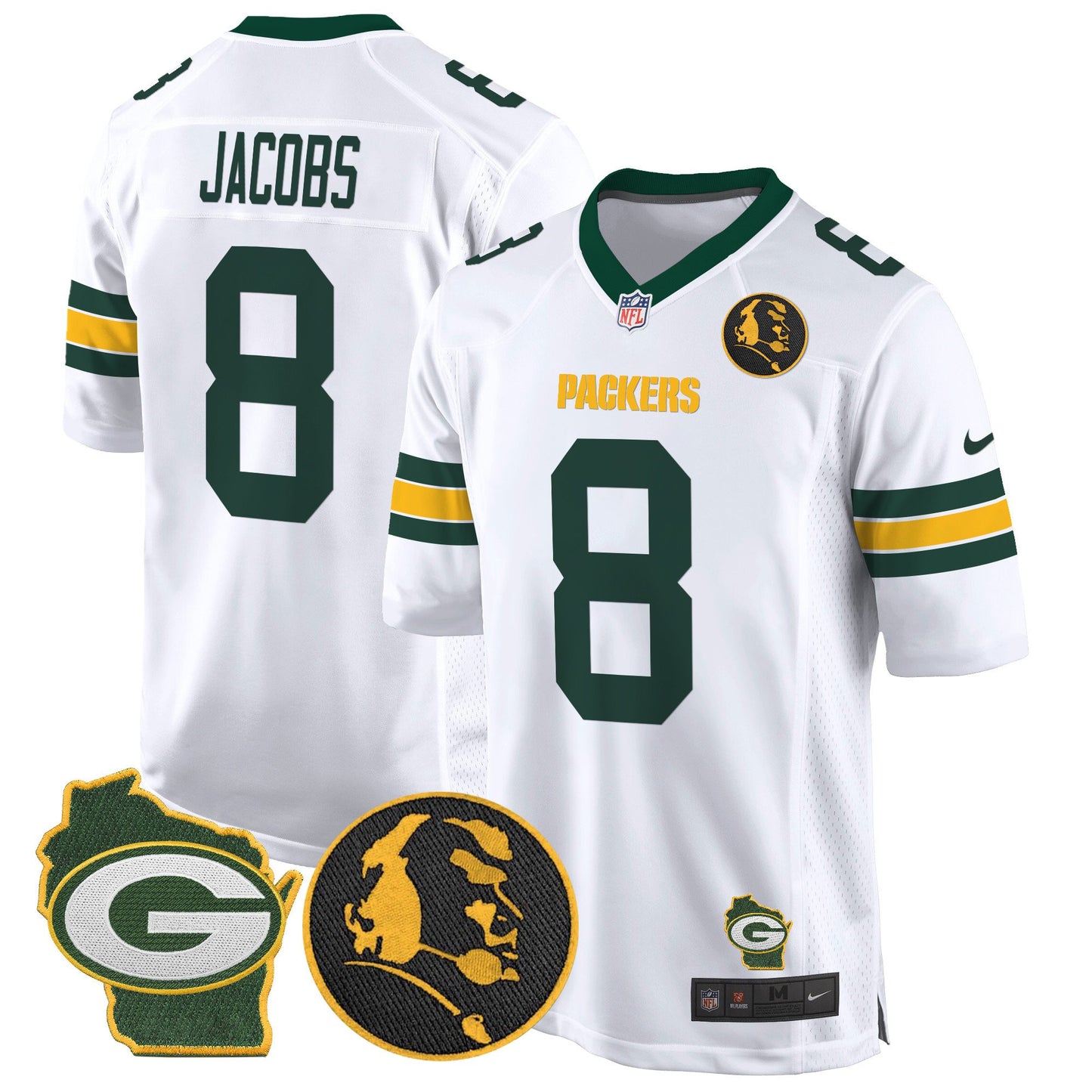 Packers John Madden & Home Patch Game Jersey - All Stitched