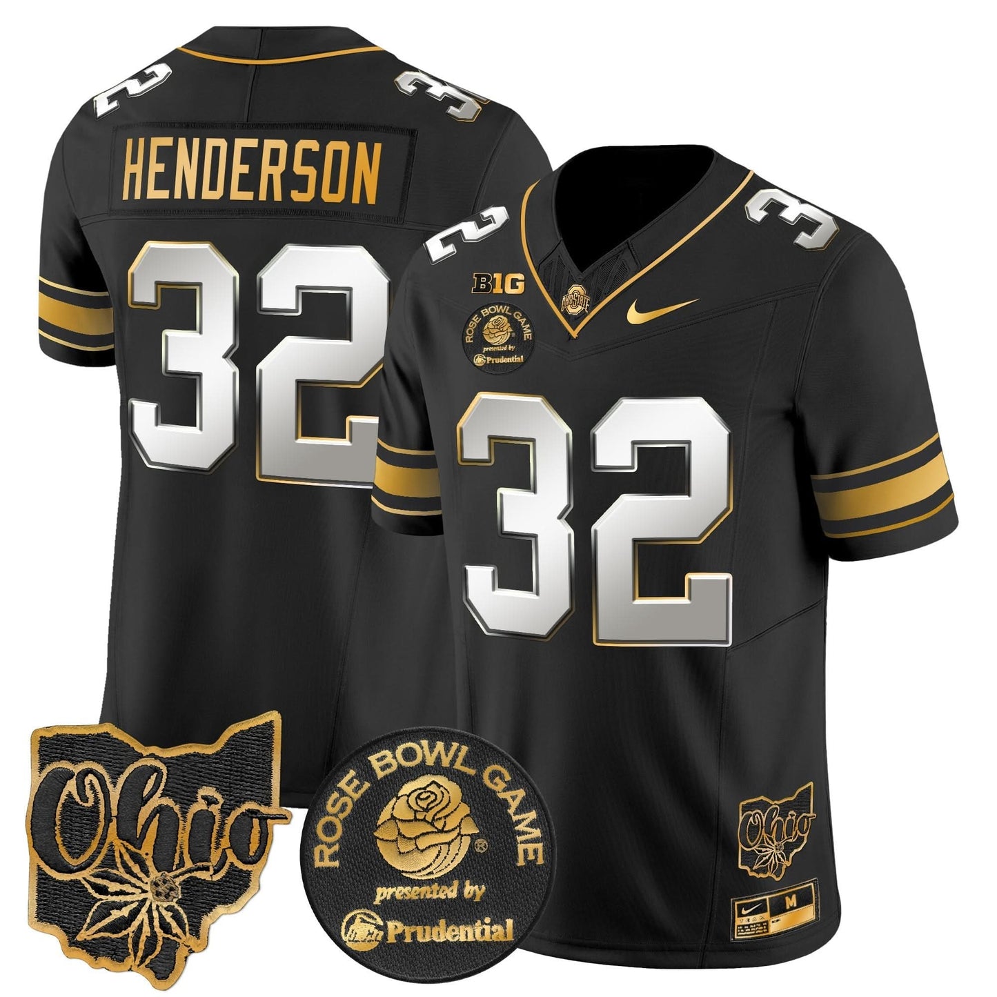 Ohio State Buckeyes Rose Bowl Gold Vapor Limited Jersey - All Stitched