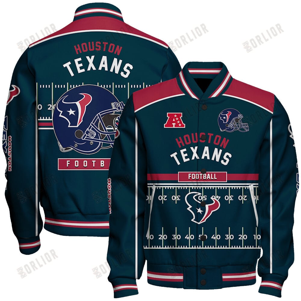 Houston Texans Football Team 2024- 25 Glory To Us Unisex Varsity Jacket