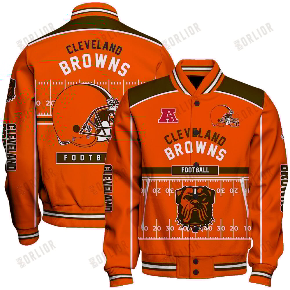 Cleveland Browns Football Team 2024- 25 Glory To Us Unisex Varsity Jacket