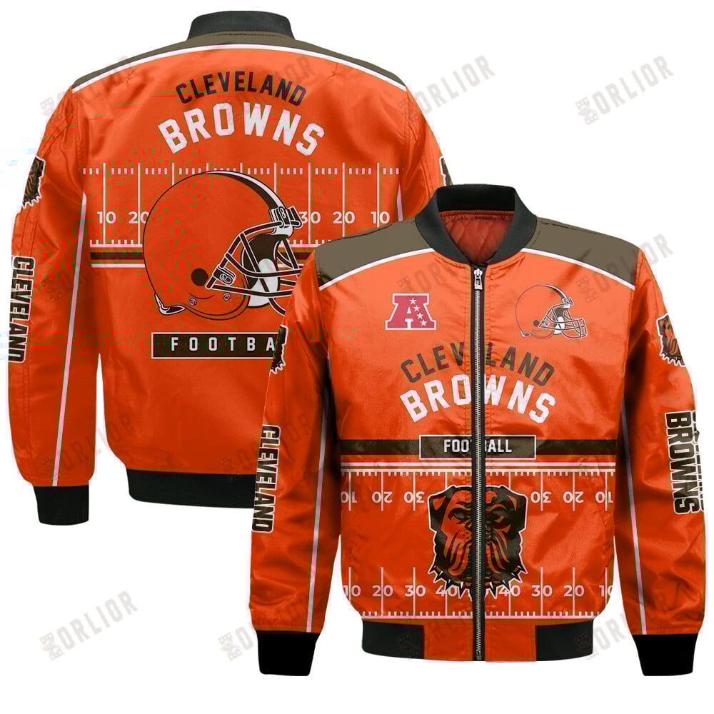 Cleveland Browns Football Team 2024- 25 Glory To Us Bomber Jacket