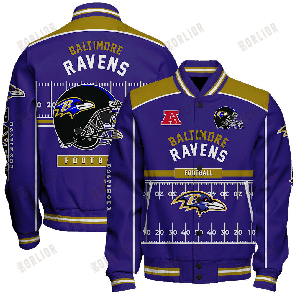 Baltimore Ravens Football Team 2024- 25 Glory To Us Unisex Varsity Jacket