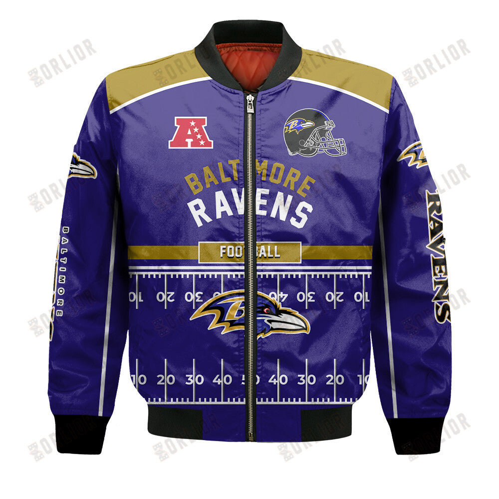Baltimore Ravens Football Team 2024- 25 Glory To Us Bomber Jacket