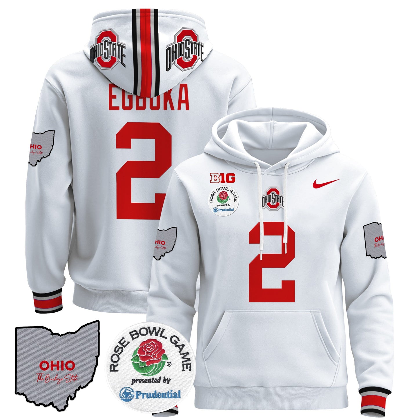 Ohio State Buckeyes Rose Bowl Pullover Hoodie - All Stitched