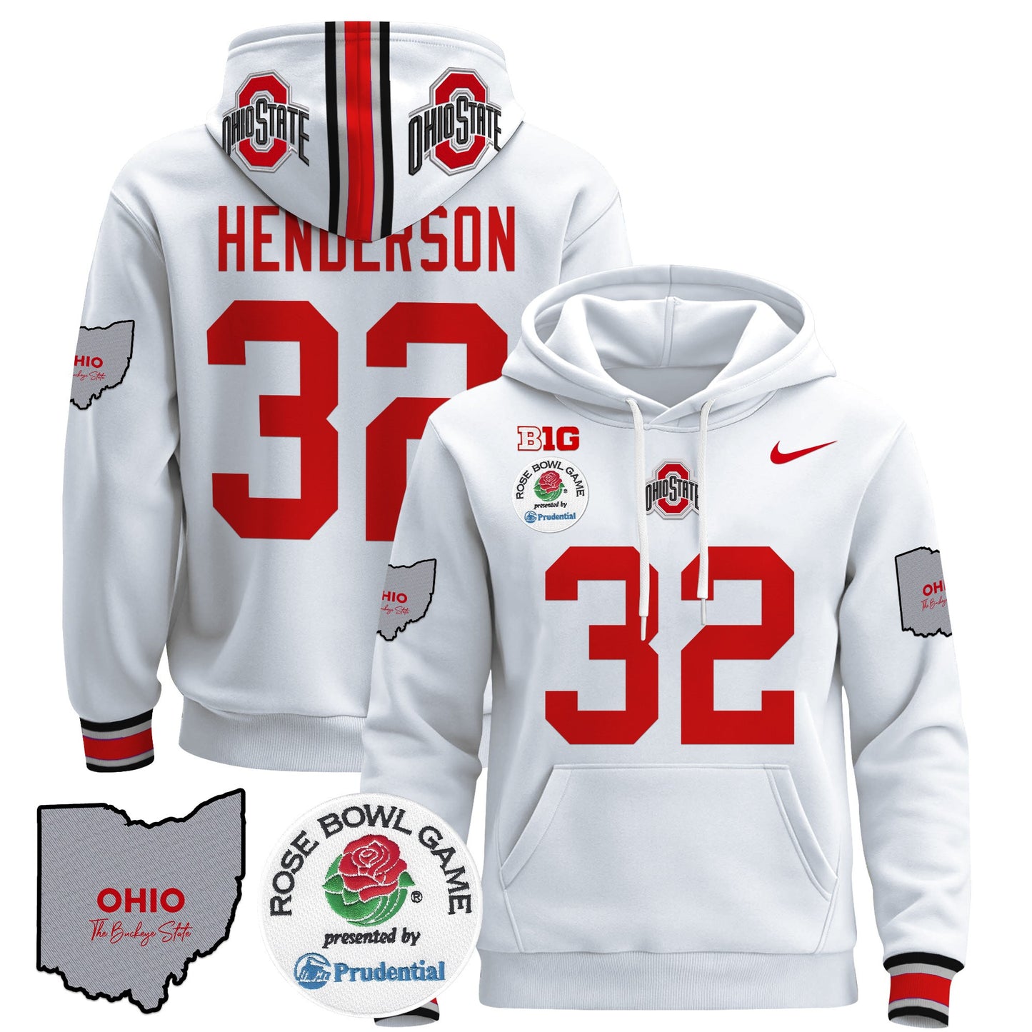 Ohio State Buckeyes Rose Bowl Pullover Hoodie - All Stitched